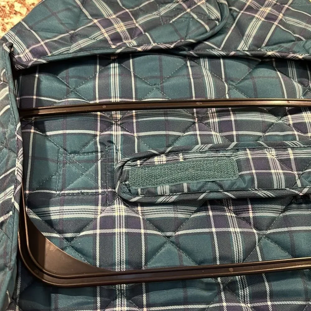 St. John’s Bark L watch plaid look blue green lined warm 24-30” chest nwt